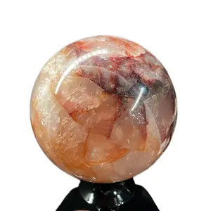 Fire Quartz Sphere XL - Statement Piece for Home Decor natural crystal Decorative raw