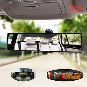Car Rearview Mirror Clip-On High Definition Wide Angle Anti-Fog Anti-Glare, 120 Degree Curved Backup Aid Magnifying Mirror, Car Interior Upgrade, Car Accessories