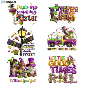 6-Piece Festival Fun Elements Heat Transfer Vinyl Patches, Wine Glass Truck Clown Designs, DIY Clothing T-Shirt Bag Shoe Decorations