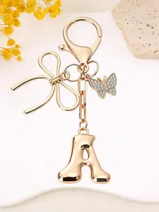 New Fashion Butterfly Keychain, 26 Letter Key Ring for Women, Wallet Backpack Handbag Accessory, Car Key Holder, Keychain Jewelry, Trendy Cute Keychain