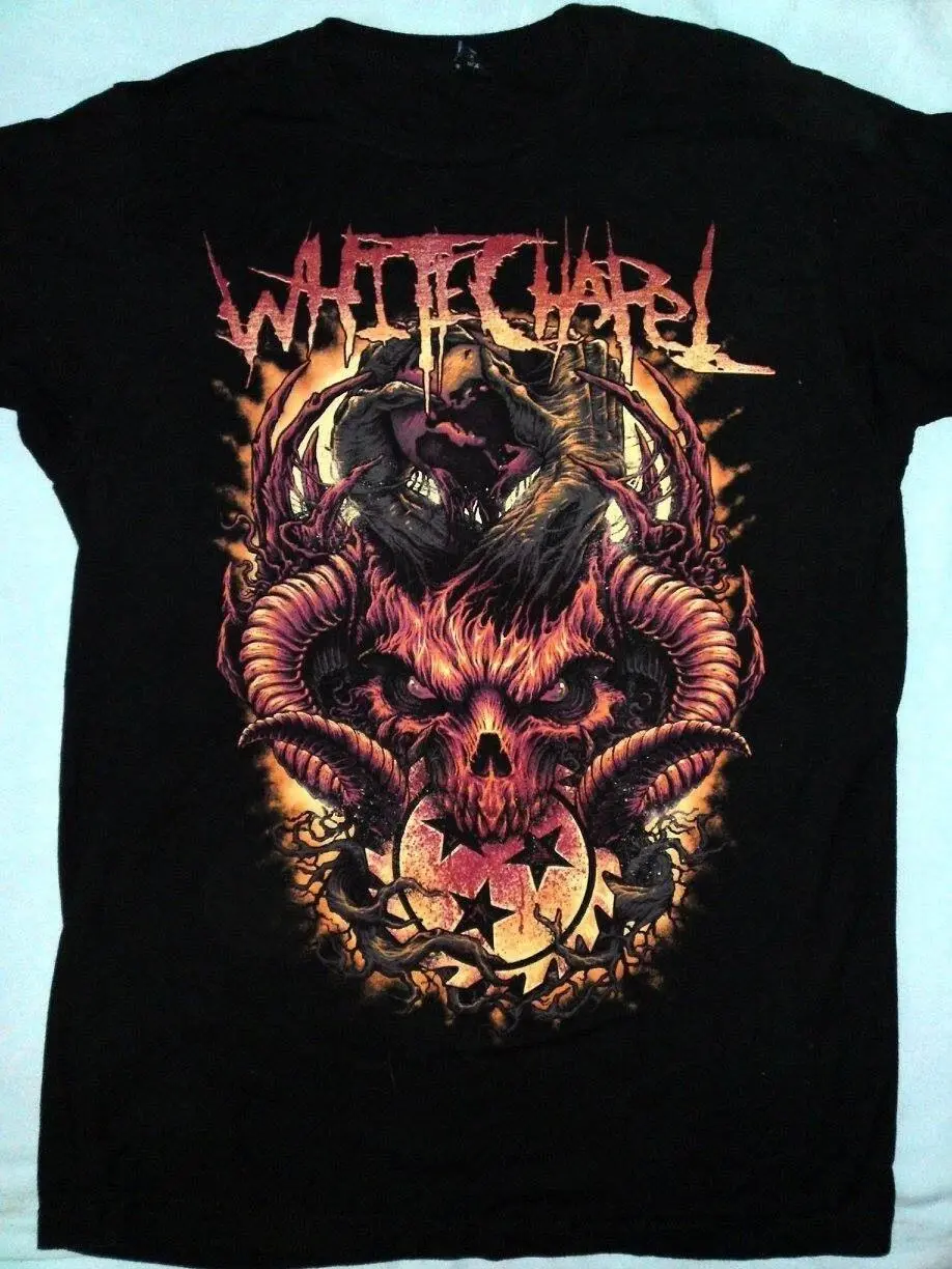 Whitechapel Hold The World Design Black Cotton T shirt