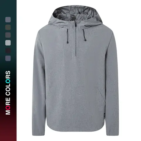 MAELREG Men's Half Zip Hooded Fleece Sweatshirt Stretch Pullover With Kangaroo Pocket Soft Thermal Casual Golf Active Fall Winter Outerwear Tops Relaxed Fit Mens Hoodies