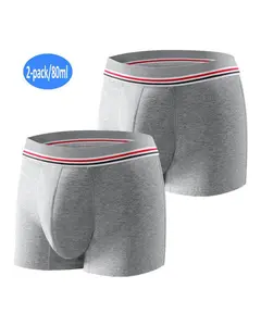 CARER 2-Pack Washable Incontinence Underwear for Mens Reusable Leakproof Incontinence Boxer Briefs with 3oz Absorbency for Bladder Leakage Gray S