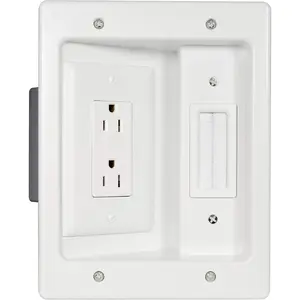 Legrand - OnQ in-Wall  Management Kit for Power & Low  Cords -  TV or Display Cables  Behind The Wall - UL Listed TV Cord Hider w/DIY Install & Included Hardware - HT2102WHV1