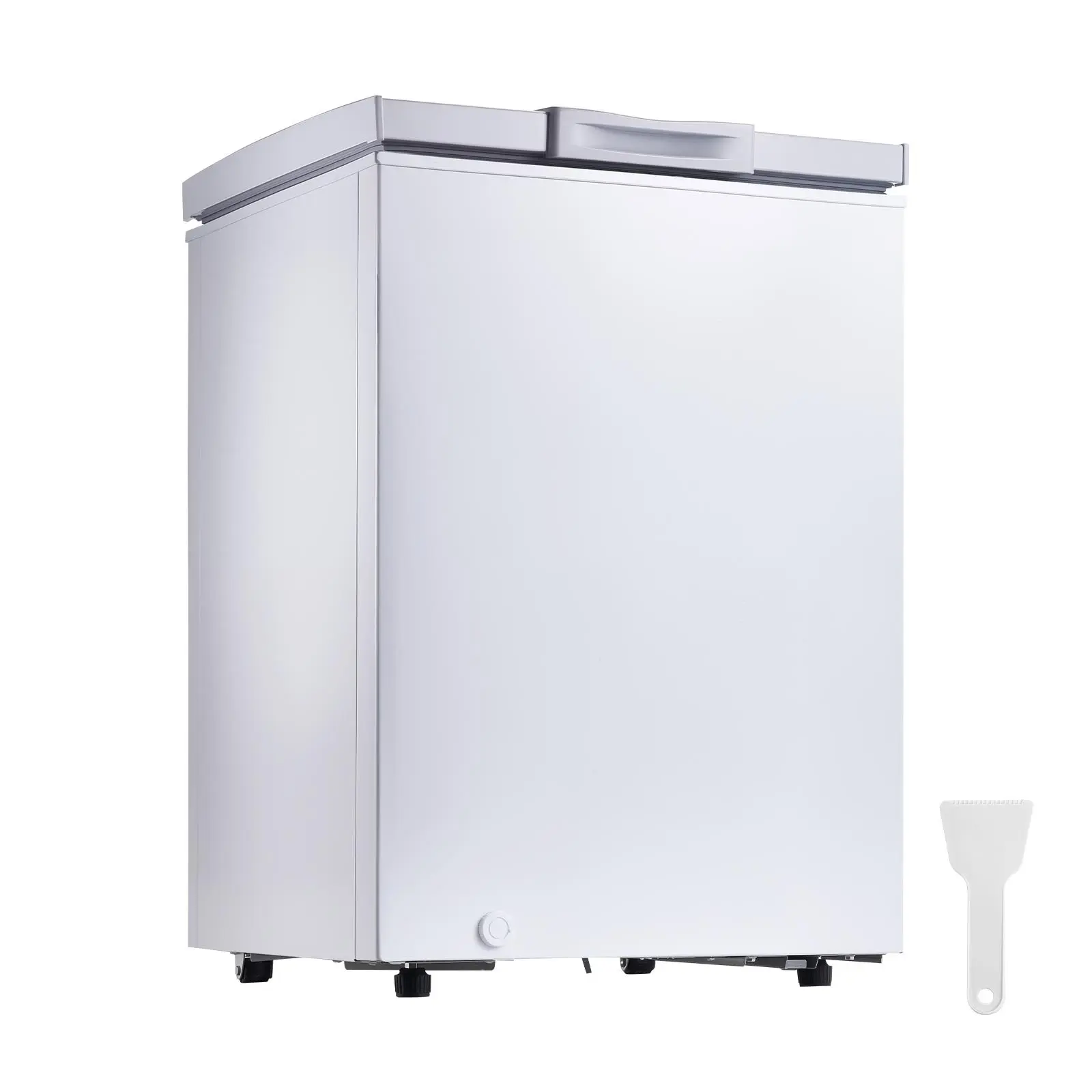VEVOR 3.3 cu.ft/94L ABS Chest Freezer, 22.64x22.64x33.46 Inch Compact Top-Open Free-Standing Unit with 2 Removable Baskets, Adjustable Thermostat, 0.52 kwh/day Energy Savings, Low Noise, Garage Ready, Quick Access, -15℉ to 7℉, White for Household Kitchens