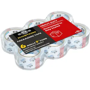 Clear Packing Tape 6 Rolls Total 408 Yards 2.7 mil Heavy Duty Shipping Tape for Moving Boxes 2 Inch x 68 Yards Per Roll Strong Packaging Tape Refills Compatible with All Dispensers