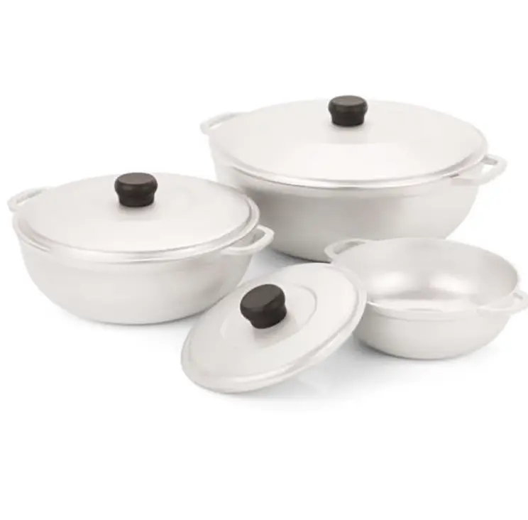 3-Piece Cast Aluminum Caldero Cookware Set, 1.5/2.5/5.2 Qt, 18/22/28 cm