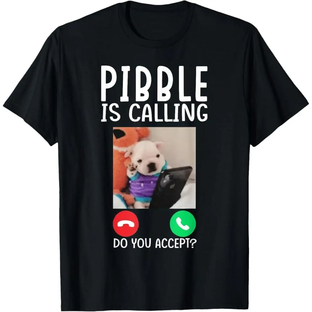 Menswear Casual Short-Sleeve Round Neck Streetwear T-Shirt - Pibble is Calling Funny Meme Design for Meme Fans, Shortsleeve, Tshirt