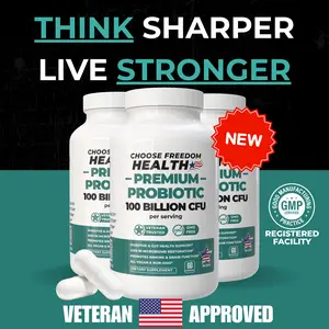 Choose Freedom Health Probiotic 100 Billion CFU – Digestive & Immune Support – Prebiotic Blend – Vegan, Non-GMO, 60 Capsules