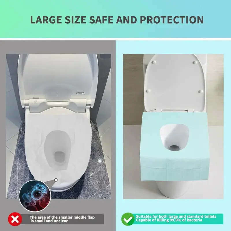 Disposable Toilet Seat Covers - Travel Size Individually Wrapped Seat Protectors for Public Restrooms.