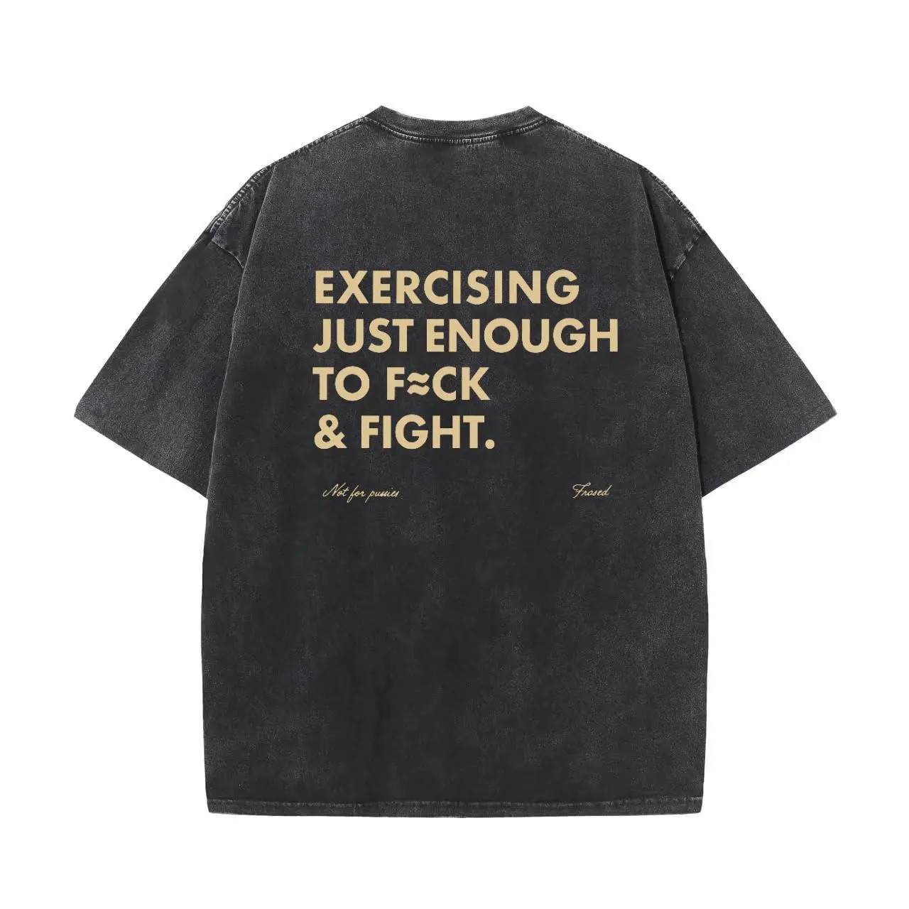 Funny EXERCISING JUST ENOUGH TO F≈CK & FIGHT Tee, Retro Vintage Y2K Streetwear Casual Tshirt