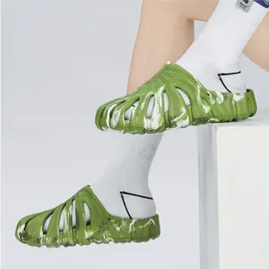 voy&we Monstera Slippers for Women and Men,casual home EVA slipper Thick Sole Pillow Slippers,Non Slip Quick Drying Breathable Beach Monstera Slides