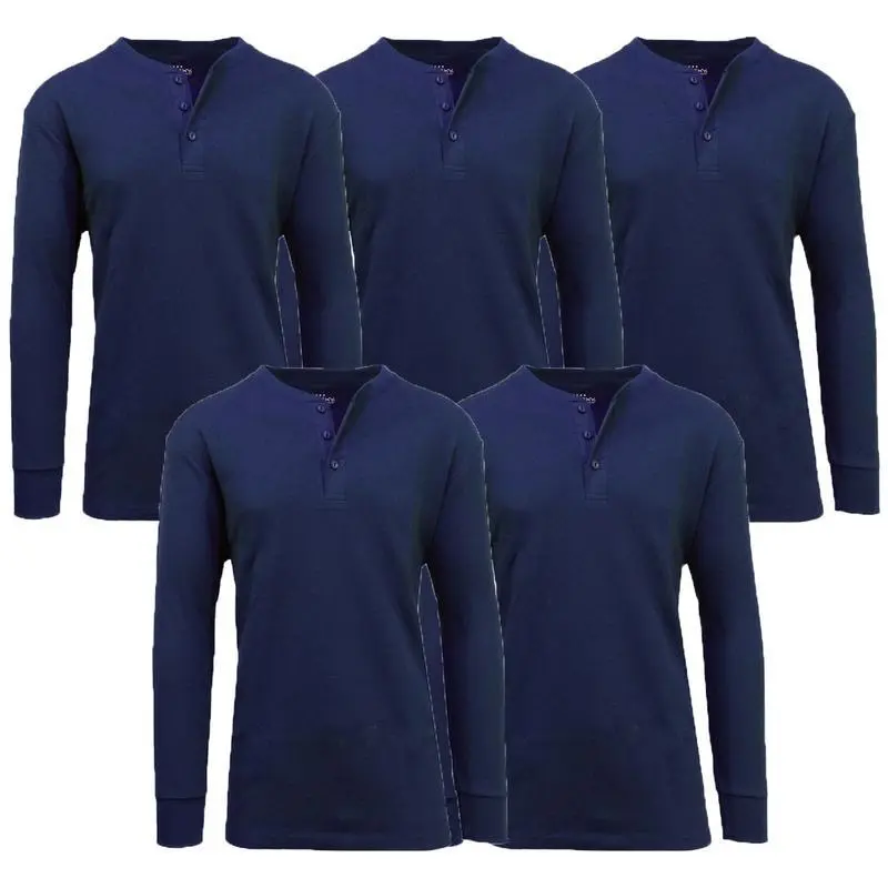 (Henley) Navy x 5