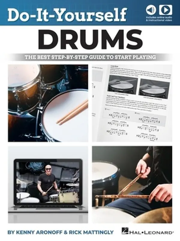 USED Do-It-Yourself Drums Tutorial Book - Step-By-Step Guide to Start Playing, with Online Audio & Instructional Video by Kenny Aronoff & Rick Mattingly (Softcover)