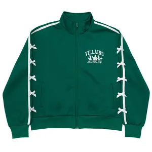 Disney Princess Women's Graphic Drop Shoulder Zip Front Track Jacket Green Villains