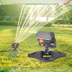 1 garden sprinkler with 16 nozzles, 180° rotatable adjustment head, automatic irrigation system, wide coverage, easy to install, no power required, suitable for lawn and garden watering