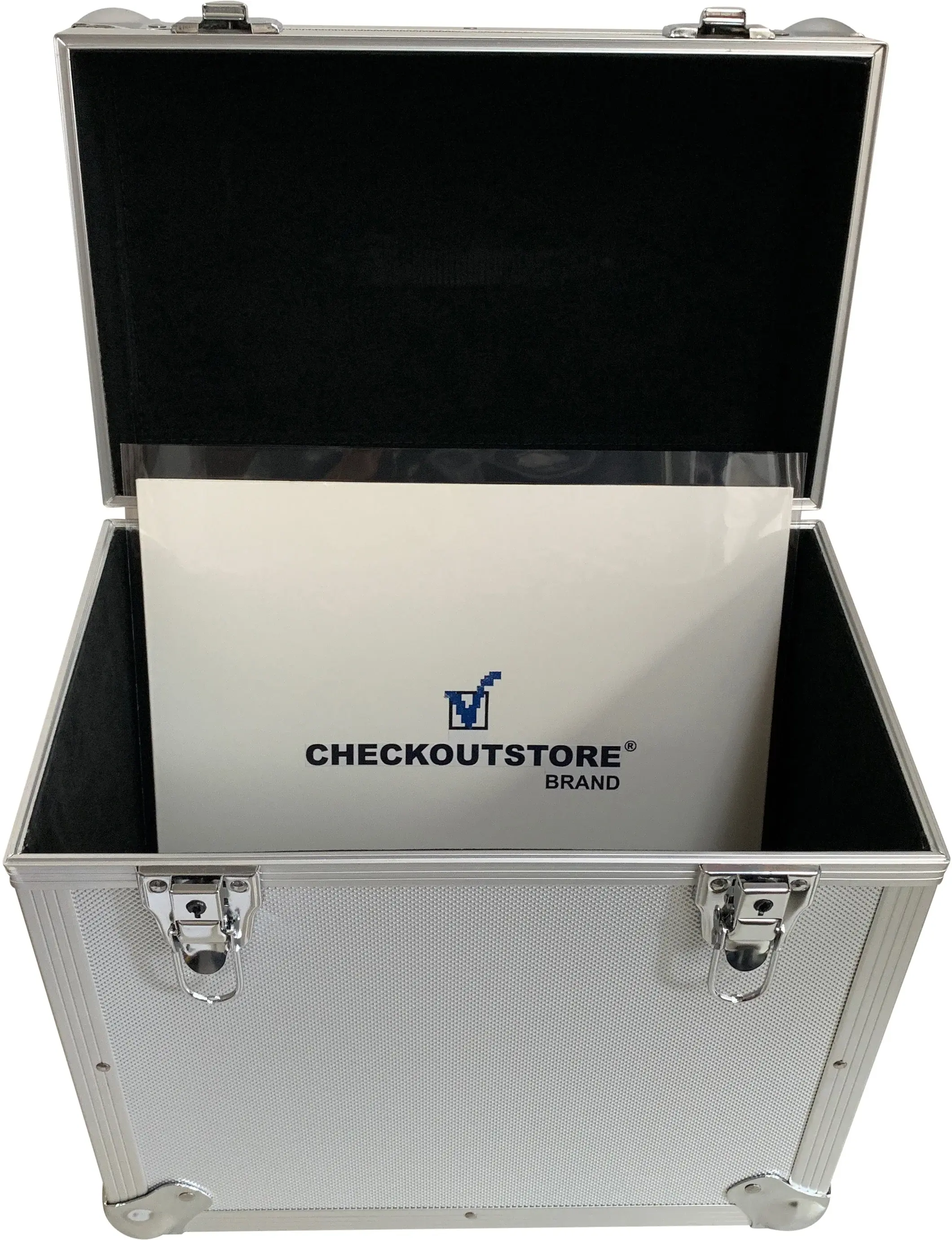 CheckOutStore Aluminum 12x12 Square Cardstock Paper Holder Storage Box - Small