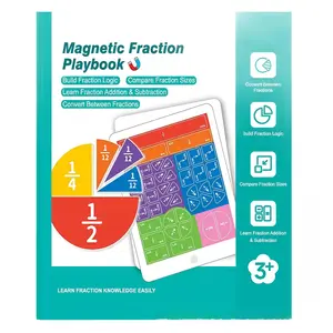 Magnetic Fraction Learning Disk Demonstrator, Math Teaching Aid for Kids to Learn Basic Fraction Concepts, Fraction Addition & Subtraction and Surface Area Calculation classroom wall decor