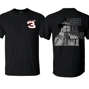Dale Earnhardt 2-Sided Vintage Tee, Retro Raise Hell Praise Dale, Daytona 500 Memorial Racing Shirt, Unisex Cotton Legend Top, USA Made Apparel, Gift For Him, 24h Fast Shipping, Same Day Dispatch