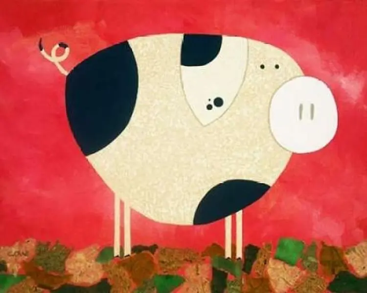 Pig Newton Poster Print by Casey Craig - 8 x 10 - Small