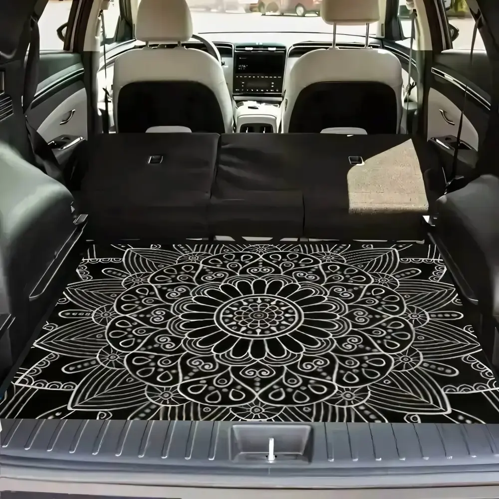 1PC Mandala Car Trunk Mat 29.5x39.4in, Floor Mats for Car, Felt, Easy Clean, Anti-Scratch Dustproof Protector, Universal Fit, Decorative Auto Accessory, Car Accessories, Gift for Christmas or Thanksgiving