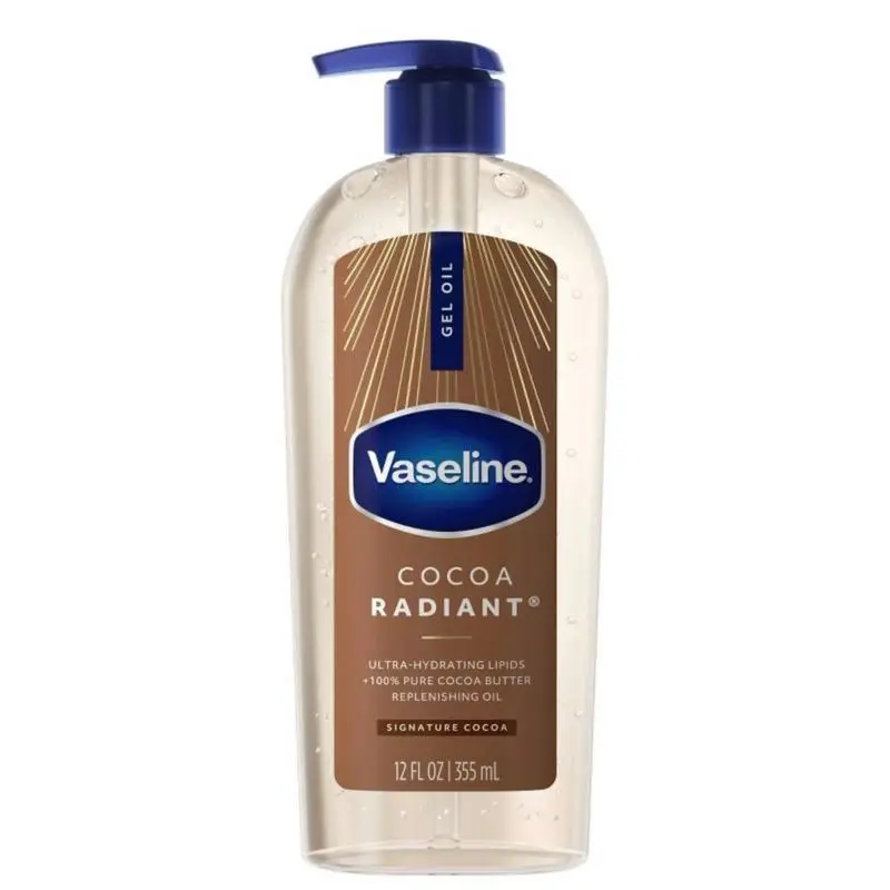 Vaseline Body gel oil cocoa Radiant Pump-12 Fl oz moisturizing whole body for dry skin scented. Body Care Daily