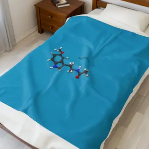 Melatonin Molecule Velveteen Plush Blanket for Cozy Nights, Perfect Gift for Sleep Enthusiasts, Home Decor, Relaxation, Self-Care