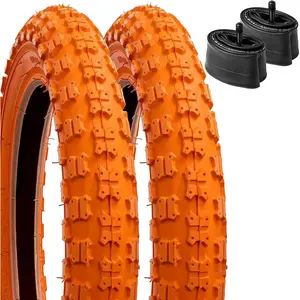 2 PCS Kids Mountain Bike Tires & Tubes, Y-557 Model, 12.5x2.25in (62-203), Heavy-Duty Puncture-Resistant, Schrader Valve, Quick-Install Auto Replacement Accessories