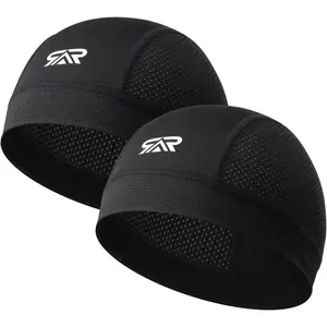 2 Pcs Cooling Breathable Mesh Skull Cap for Men Women Lightweight Quick Dry Cycling Moto Helmet Hard Hat Liner
