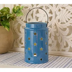 Martha Stewart 10" Illuminated Americana Star Ceramic Lantern