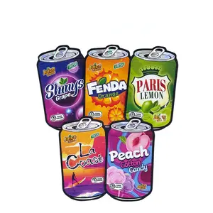 50 Pack 3.5g Self-Sealing Can-Shaped Mylar Bags 5 Soda Can Designs 3.15 x 5.15 in Resealable Pouches for Candy Snacks Party Favors Crafts