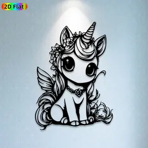 1pc Unicorn Metal Wall Art, Cute Unicorn Statue Mural, Ideal Gift for New Year, Easter, Fantasy Decor Enthusiasts, Weather-Resistant Metal Wall Decor Wall Sculptures, Perfect for Bedroom Wall & Garden Fence Unicorn Enthusiasts