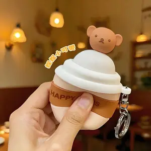 Kawaii Miffy Rabbit Keychain Cute Cartoon Creative Silicone Kneading Fun Stress-relieving Boris Schoolbag Gift