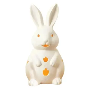 Easter Bunny Resin Candlestick Set, Pre-Lit Hollow Rabbit Statue, Spring Home Table Decor Gift, Office Restaurant Fireplace Decoration