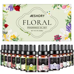 Floral Essential Oils Set - TOP 14 Fragrance Oil for Diffusers, Aromatherapy, Candle Making