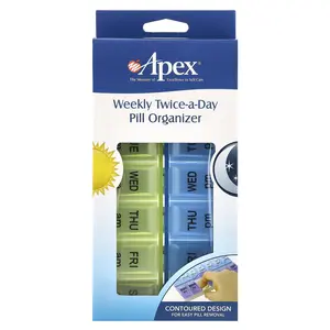 Apex Weekly Twice-A-Day Pill Organizer, 1 Pill Organizer
