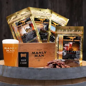Booze Infused Jerky Gift Box - Customizable Gift for Friends and Family - Ideal for Any Occasion  Beef Gift Set Meat Snack Packs