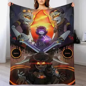 Anime Murder Drones Flannel Blanket Cartoon Anime Blanket Ultra Soft Anime Throw Blanket All Seasons Lightweight Microfiber Blankets for Living Room Bedroom Unique Gifts Cartoon Anime Blanket