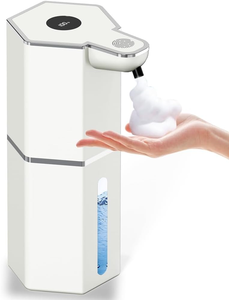 Foaming Soap Dispenser Automatic Touchless, USB Rechargeable 12oz Soap Dispenser, 4 Adjustable Levels Waterproof, Kitchen Gadgets Home Essentials, Bathroom Wall Hand Soap Dispenser Restroom Use Foaming Soap Dispenser Automatic Touchless, USB Rechargeable 12oz Soap Dispenser, 4 Adjustable Levels Waterproof, Kitchen Gadgets Home Essentials, Bathroom Wall Hand Soap Dispenser Restroom Use