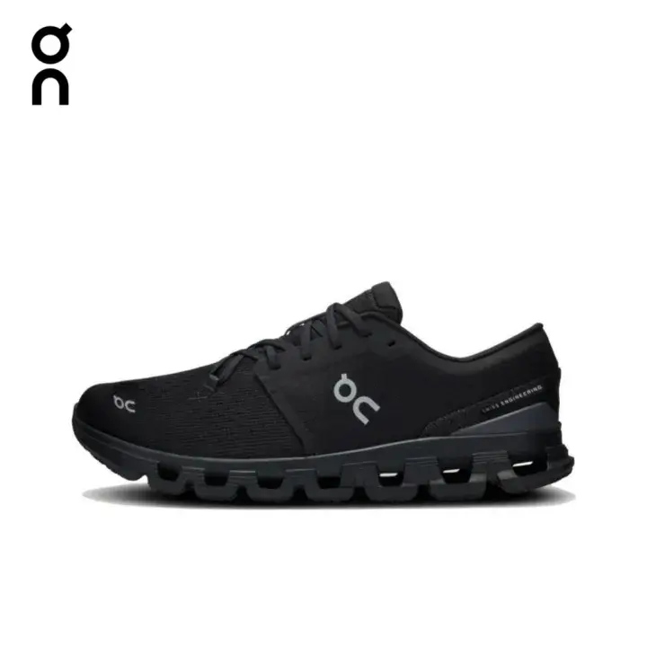 Men On Cloud X Black Running Shoes, CloudTec Cushion Training Sneakers for Workout & Gym