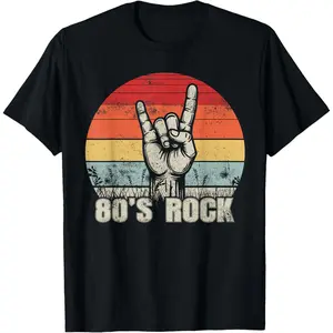 80's Rock Retro Outfit Hand Sign Vintage Style 1980s Party T-Shirt