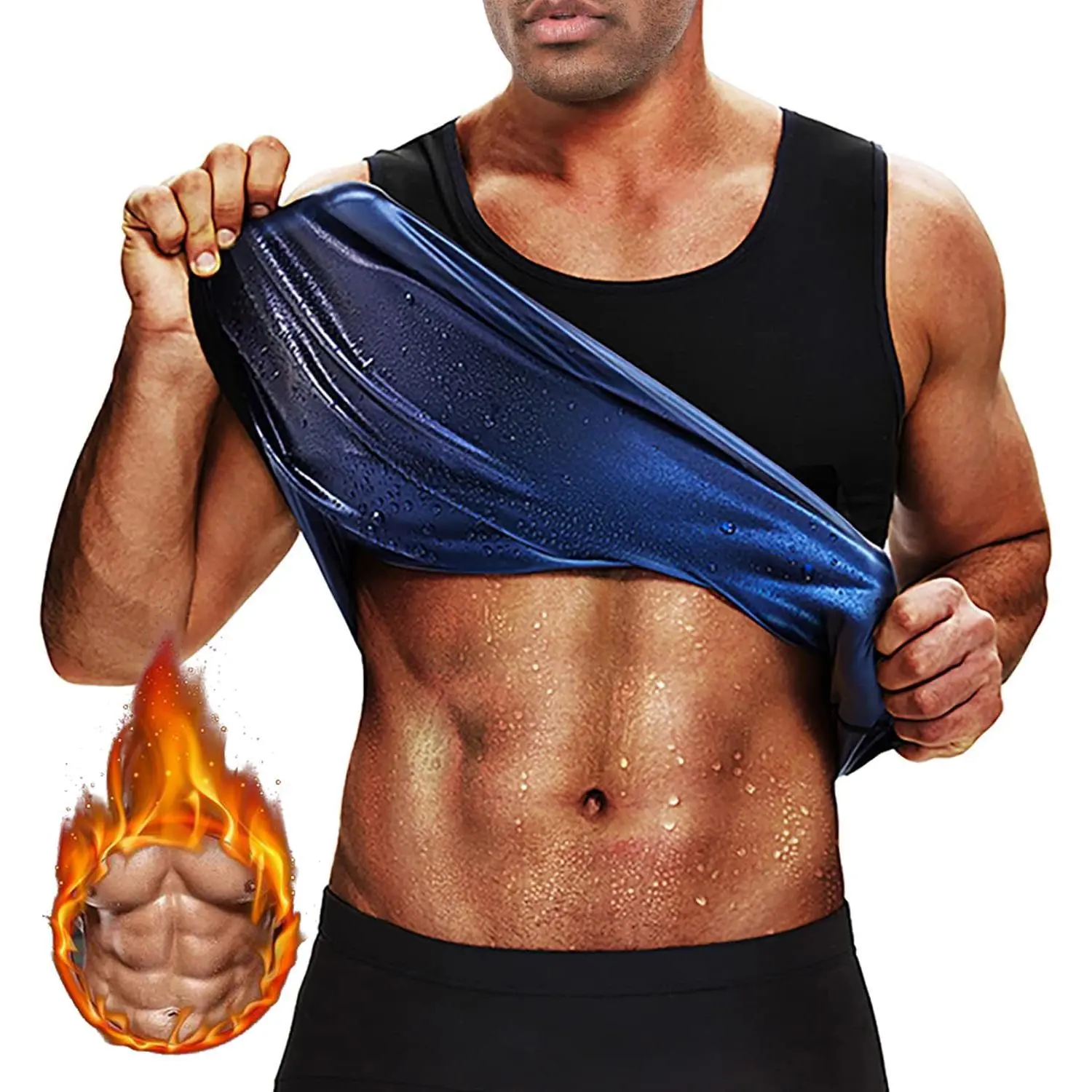 Sauna Sweat Vest Workout Tank Tops Waist Trainer for Men Compression Workout Enhancing Vest