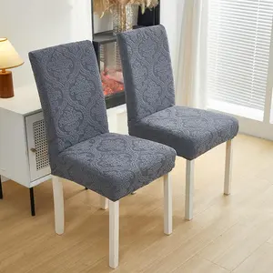 1/2/4/6/8 Pieces Jacquard Dining Chair Slipcovers, One Size Fits All, Universal Chair Cover, Removable and Washable, Chair Covers Set for Restaurants, Parties and Home Decoration, Suitable for Kitchen and Hotel Use
