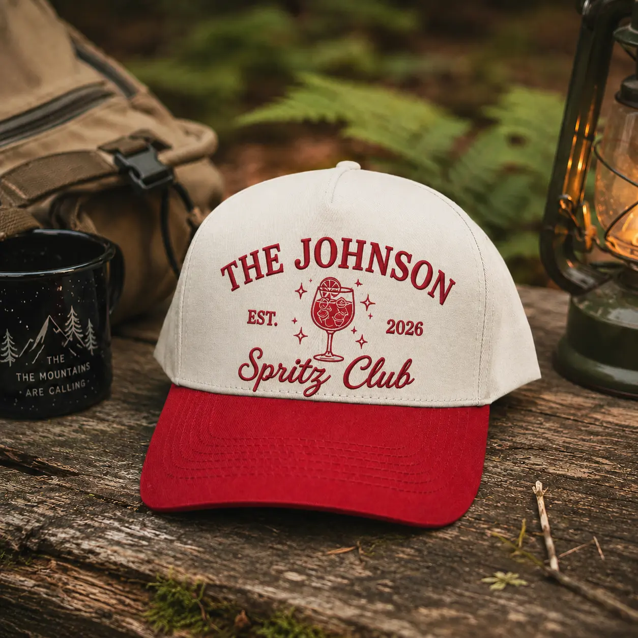 Custom Spritz Club Trucker Hat, Personalized Family Name Snapback Cap, Embroidered Cocktail Club Mesh Hat, Summer Vacation Gift