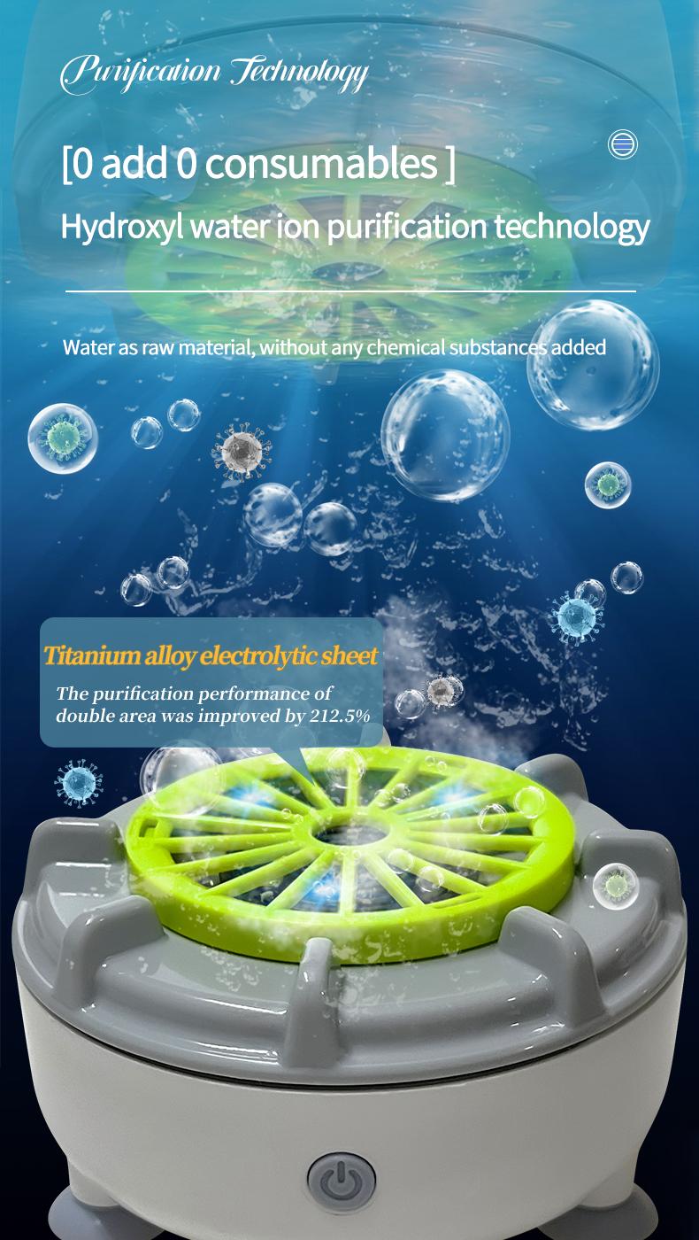 Fruit and Vegetable Cleaning Machine, Rotatable Fruit and Vegetable Purifier, USB Wireless Food Purifier, Vegetable and Fruit Cleaner Device with Water Rotator and OH ion Purification Technology for Fruits, Meat