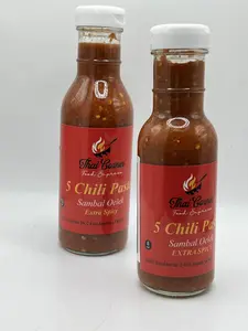 Thai Corner Food Express 5 Chili Paste Sambal Oelek - Extra Spicy Flavor, 100% Vegan, Gluten-Free, Versatile Sauce for Various Dishes
