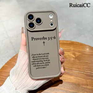 Soft Phone Case for iPhone 17 16 Pro Max 15 Plus 14 13 12 11 Air Excerpts From Minimalist Proverbs Pattern TPU Bumper Camera Lens Protection Rugged Durable Phone Cover Shockproof Protective Casing