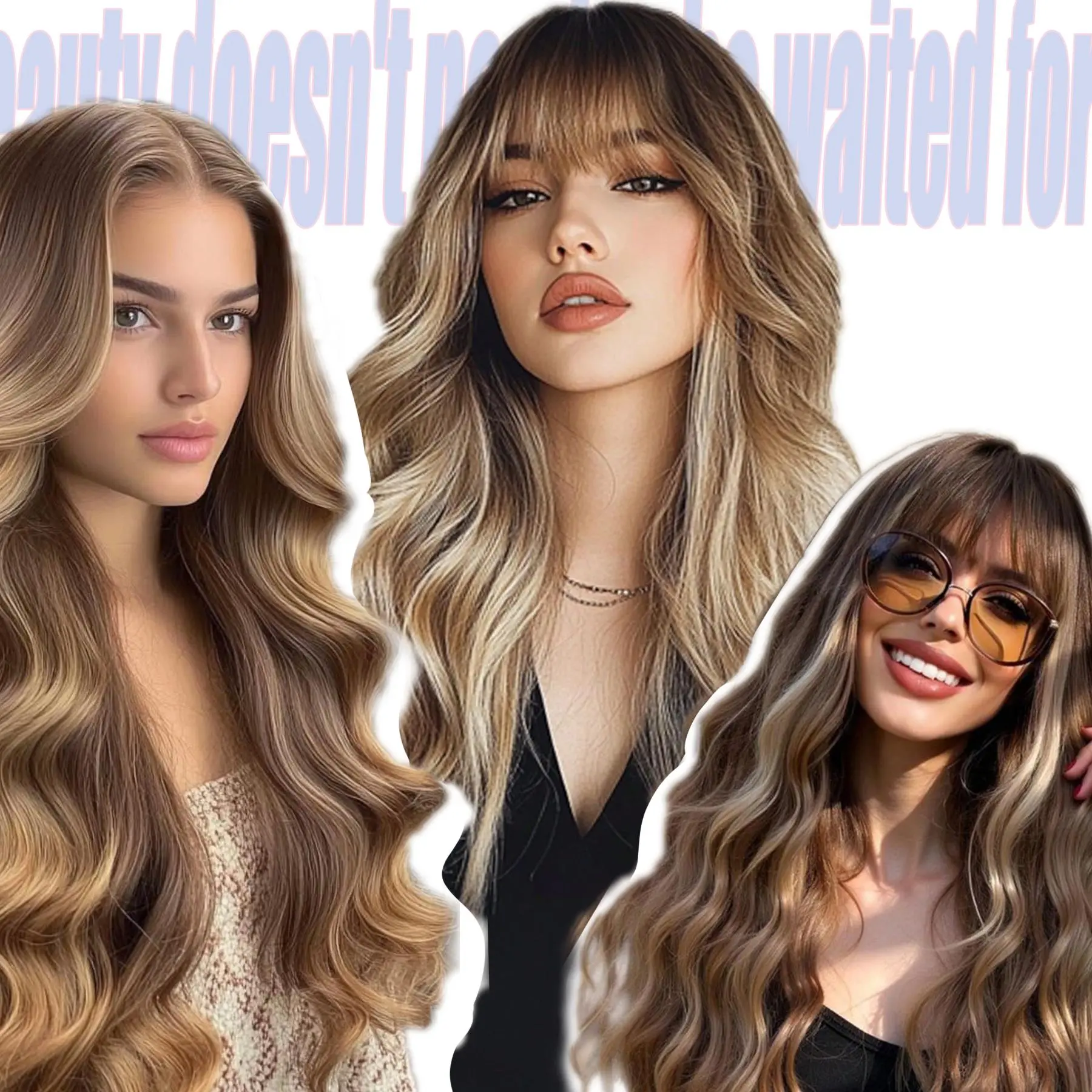 4PCS Clip in Hair Extensions 20inch Long Curly Wavy  display picture 1