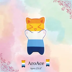 Aro - Ace Flag Kitty/Cat Sticker LGBTQ+ PRIDE