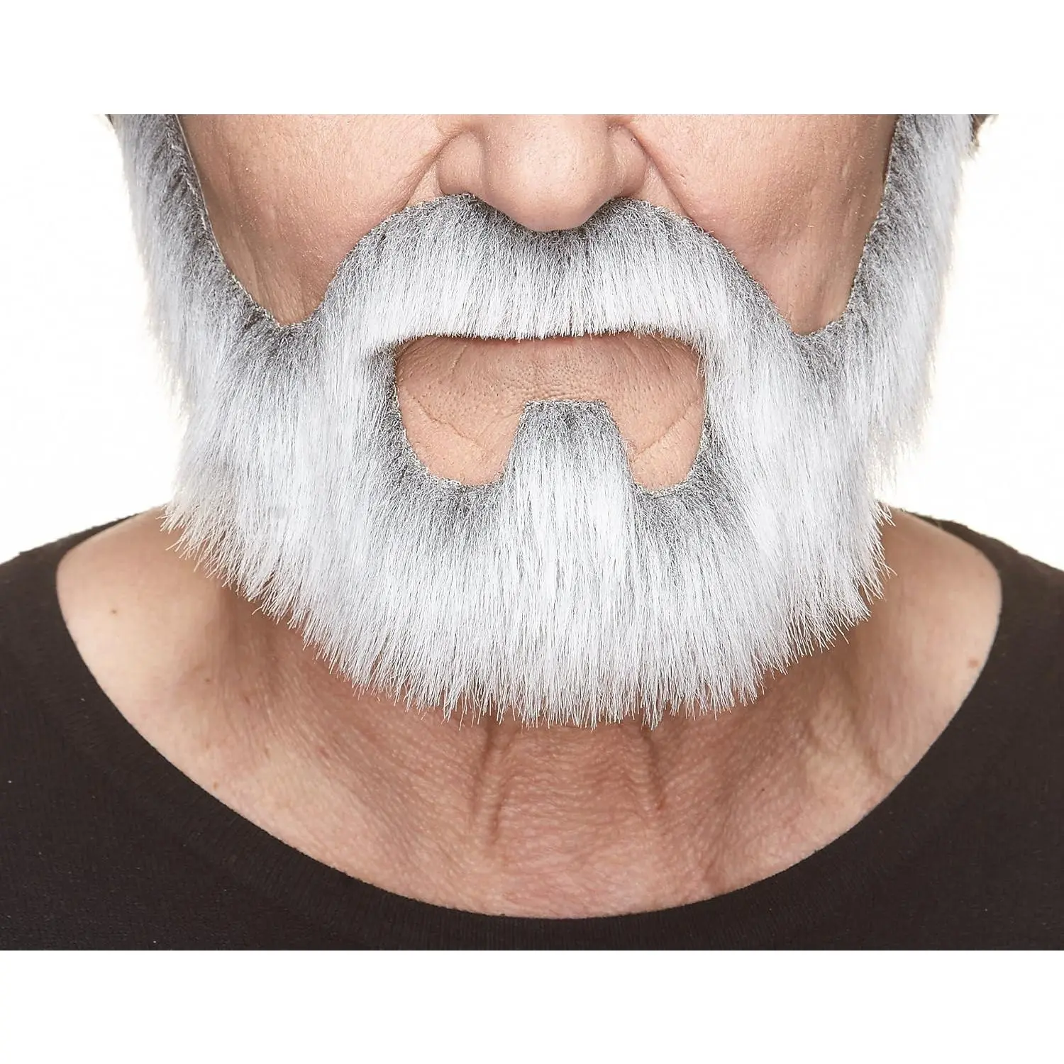 Self Adhesive  Beard, Novelty, On Bail False Facial, Costume Accessory for Adults, Gray with White Color
